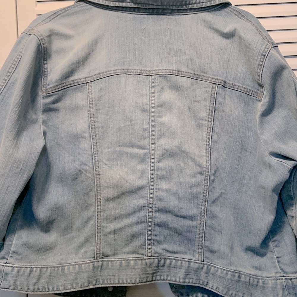 LOFT Light Wash Denim Jacket - Light Blue Jean Jacket - Picture 4 of 4